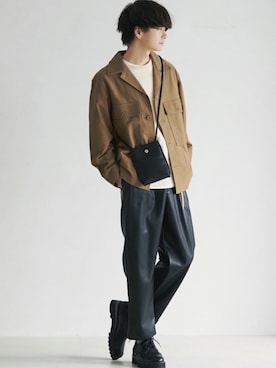 「LIDNM（リドム）のMULTI CHAIN BRACELET（ブレスレット）」を使った、げんじさん（メンズ・175cm）の春コーディネート