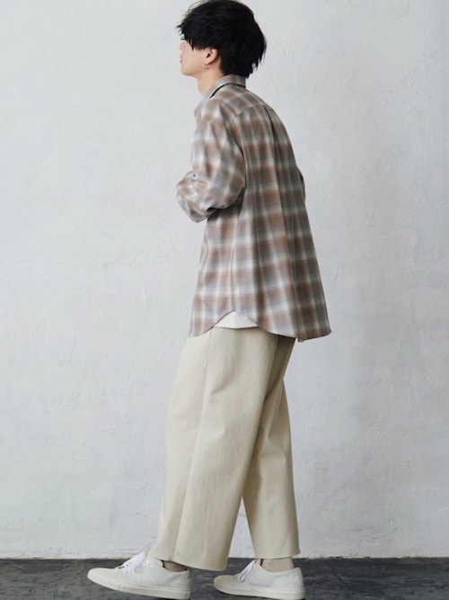 1着でも送料無料 virgin Lidnm wool shirt check - シャツ