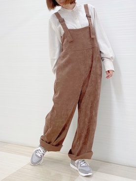 「Howdy Marie（ハウディ―マリー）のアイテム（オールインワン・サロペット）」を使った、梨さん（レディース・153cm）の冬コーディネート