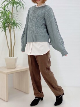 「Howdy Marie（ハウディ―マリー）のアイテム」を使った、梨さん（レディース・153cm）の冬コーディネート