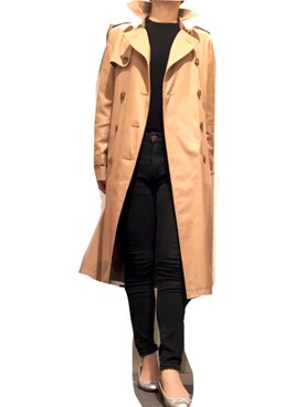 「Simplicite（サンプリシテ）のアイテム（トレンチコート）」を使った、charmiiさん（レディース・158cm）の春コーディネート