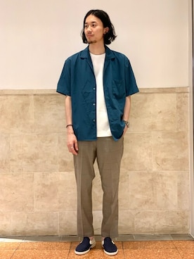 「417 EDIFICE」｜「アイテム（スリッポン）」を使った、ふくさん（メンズ・178cm）の夏コーディネート