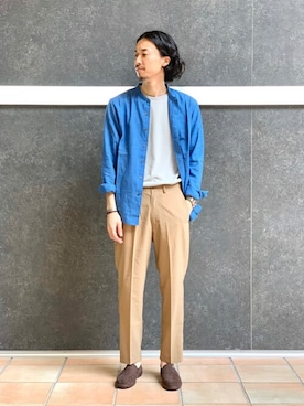 「417 EDIFICE」｜「アイテム（スリッポン）」を使った、ふくさん（メンズ・178cm）の夏コーディネート