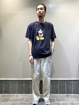 「アイテム（Tシャツ/カットソー、ブラック系）」を使った、ふくさん（メンズ・178cm）の夏コーディネート