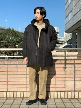 「417 EDIFICE（フォーワンセブンエディフィス）のアイテム（モッズコート）」を使った、ふくさん（メンズ・178cm）の冬コーディネート