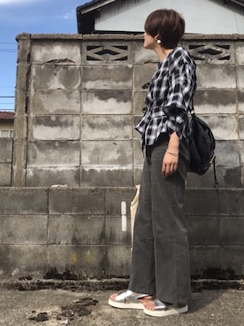 「柄物」｜「アイテム（その他）」を使った、uuurriさん（レディース・168cm）の秋コーディネート