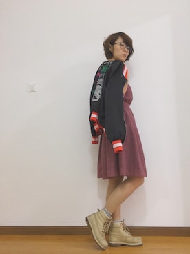 「sandro（サンドロ）のアイテム（ジャケット/アウター）」を使った、シャンシャンさん（レディース・163cm）の秋コーディネート