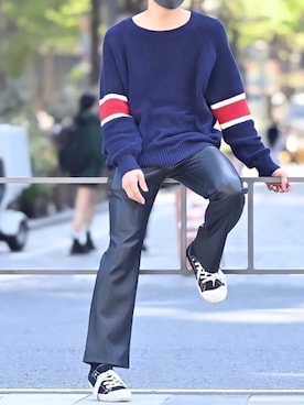 「Adoon plain（アドーンプレーン）のアイテム（パンツ）」を使った、MASAさん（メンズ・171cm・20代）の春コーディネート