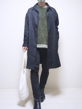 「RAGEBLUE（レイジブルー）のアイテム（チェスターコート）」を使った、MASAさん（メンズ・170cm）の冬コーディネート