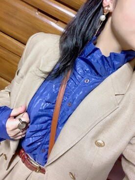 「レトロ」｜「アイテム（セットアップ）」を使った、mikiさん（レディース・157cm）の秋コーディネート