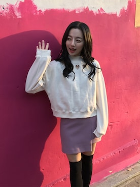 「アイテム（レッグウォーマー、ブラック系）」を使った、kuchimachiさん（レディース・163cm）の冬コーディネート