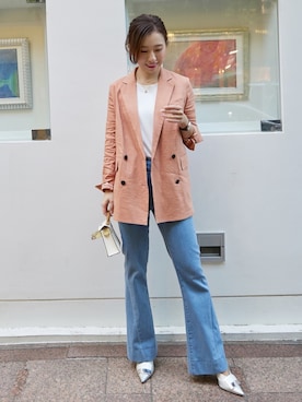 「theory（セオリー）のアイテム（ジャケット/アウター）」を使った、Xiaomaさん（レディース・161cm）の春コーディネート