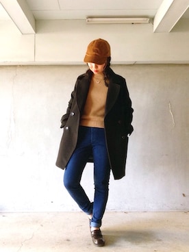 「Honeys（ハニーズ）のアイテム（ダウンジャケット/コート）」を使った、Erinaさん（レディース・154cm）の冬コーディネート