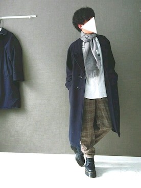 「オーバーコート」｜「アイテム（アナログ腕時計）」を使った、きょしょーさん（メンズ・170cm）の冬コーディネート