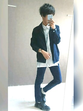 「Dr. Martens（ドクターマーチン）のDr.Martens (ドクターマーチン)/1461 3EYE GIBSON SHOES（その他シューズ）」を使った、きょしょーさん（メンズ・170cm）の春コーディネート