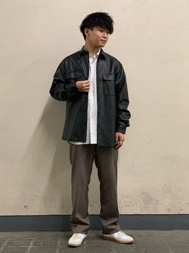 「AURALEE」｜「アイテム（ブルゾン）」を使った、Shinoさん（メンズ・173cm）の冬コーディネート