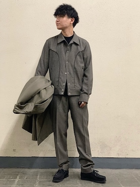 「ADAM ET ROPE'（アダムエロペ）のアイテム（トレンチコート）」を使った、Shinoさん（メンズ・173cm）の冬コーディネート