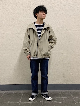 「GERRY（ジェリー）のアイテム（マウンテンパーカー）」を使った、Shinoさん（メンズ・173cm）の冬コーディネート