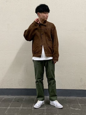 「春めきシューズ」｜「アイテム（デニムジャケット）」を使った、Shinoさん（メンズ・173cm）の春コーディネート
