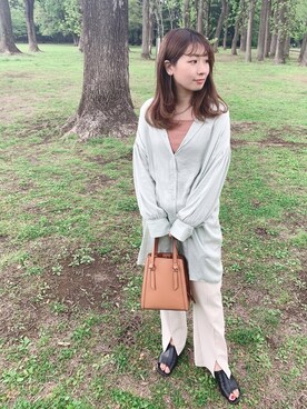 「スリット」｜「アイテム（その他シューズ）」を使った、ぴんさん（レディース・153cm）の春コーディネート