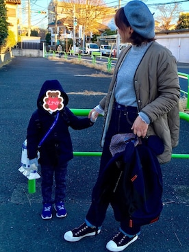「archives（アルシーヴ）のアイテム（ミリタリージャケット）」を使った、MAIさん（レディース・160cm）の冬コーディネート