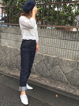 「ハイウエストストレートジーンズ」｜MAIさん（レディース・160cm）の夏コーディネート