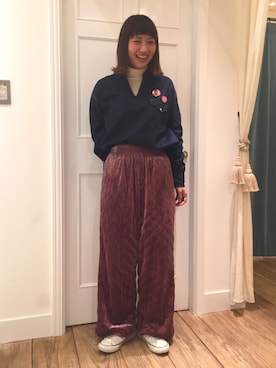 「アイテム（腕時計）」を使った、ミヤビさん（レディース・164cm）の冬コーディネート