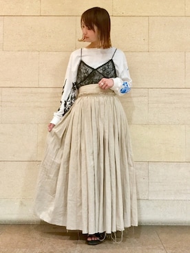「カットオフ」｜「アイテム（その他トップス）」を使った、ミヤビさん（レディース・165cm）の春コーディネート