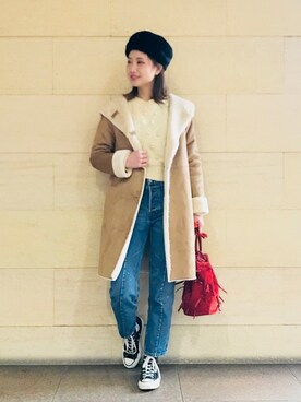 「ハイカット」｜「アイテム（その他アウター）」を使った、ミヤビさん（レディース・165cm）の冬コーディネート