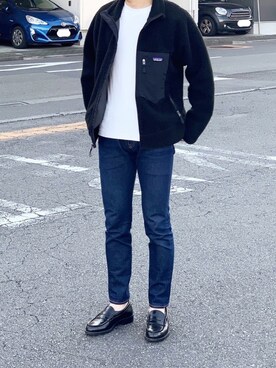 501 R スキニージーンズ ダークインディゴブルー Noten 14 75を使ったメンズ人気ファッションコーディネート Wear