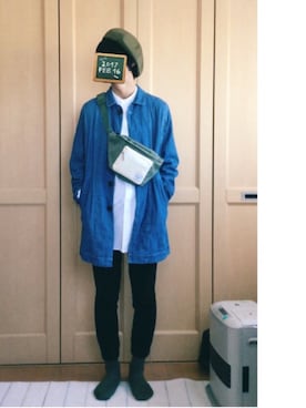 「アイテム（ステンカラーコート）」を使った、sho-takuさん（メンズ・173cm・10代）の冬コーディネート