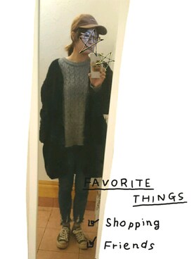 「CONVERSE（コンバース）のconverse（コンバース） ALL STAR OX（オールスターOX）（スニーカー）」を使った、chiori☻さん（レディース・158cm）の冬コーディネート