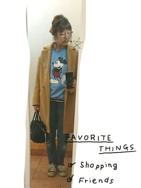 「CONVERSE（コンバース）のconverse（コンバース） ALL STAR OX（オールスターOX）（スニーカー）」を使った、chiori☻さん（レディース・158cm）の冬コーディネート