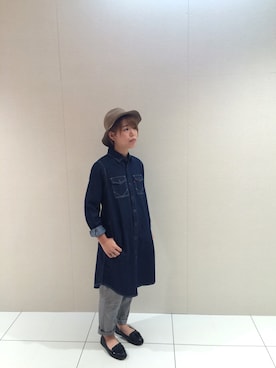 「アイテム（シャツワンピース）」を使った、しんめいさん（レディース・159cm）の夏コーディネート