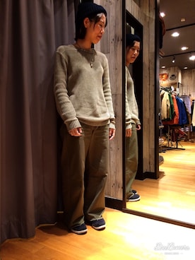 「grn（ジーアールエヌ）のアイテム」を使った、しんめいさん（レディース・159cm）の秋コーディネート