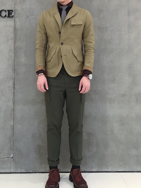 「initial（イニシャル）のアイテム（ジャケット/アウター）」を使った、JANKOさん（メンズ・177cm）の冬コーディネート