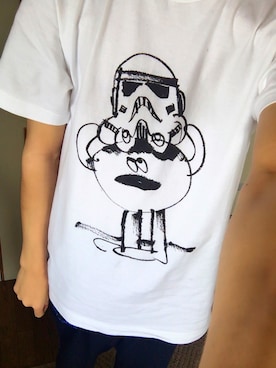 「STAR WARS（スターウォーズ）のアイテム（Tシャツ/カットソー、ホワイト系）」を使った、ruさん（メンズ・164cm）の秋コーディネート