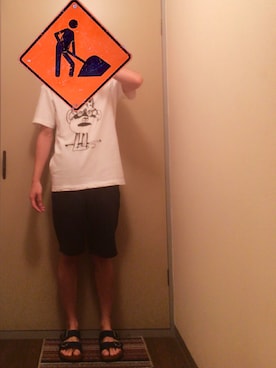 「STAR WARS（スターウォーズ）のアイテム（Tシャツ/カットソー、ホワイト系）」を使った、ruさん（メンズ・164cm）の夏コーディネート