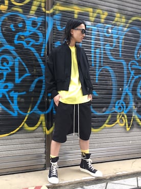 「DRKSHDW（ダークシャドウ）のアイテム」を使った、NAOさん（メンズ・177cm）の冬コーディネート