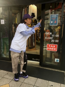 「Yohji Yamamoto（ヨウジヤマモト）のアイテム（パンツ）」を使った、NAOさん（メンズ・177cm）の春コーディネート
