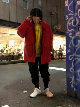 「WHITELAND（ホワイトランド）のアイテム（ミリタリージャケット）」を使った、NAOさん（メンズ・177cm）の秋コーディネート