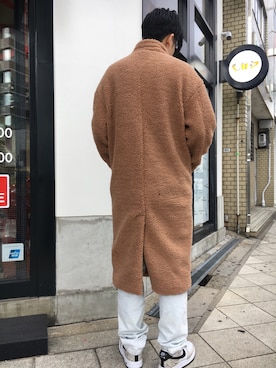 「DANKE SCHON（ダンケシェーン）のアイテム（チェスターコート）」を使った、NAOさん（メンズ・177cm）の秋コーディネート