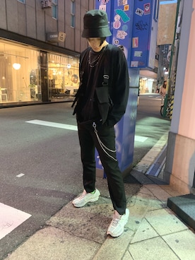 「L.H.P（エルエイチピー）のアイテム（帽子）」を使った、NAOさん（メンズ・177cm）の春コーディネート