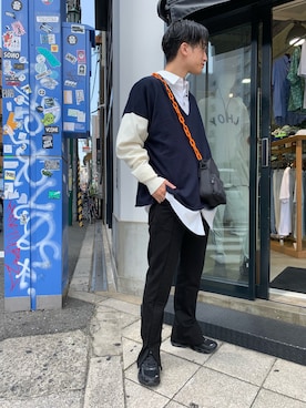 「DANKE SCHON（ダンケシェーン）のアイテム（バッグ）」を使った、NAOさん（メンズ・177cm）の夏コーディネート