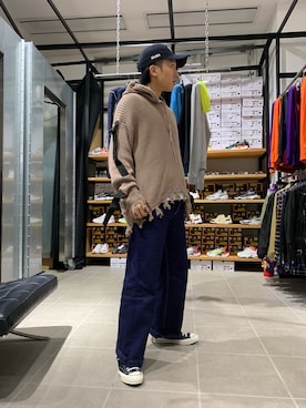 「L.H.P（エルエイチピー）のアイテム（ニット/セーター）」を使った、NAOさん（メンズ・177cm）の秋コーディネート