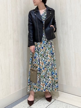 「RIVE DROITE（リヴドロワ）のアイテム（シャツワンピース）」を使った、TOMOさん（レディース・152cm）の夏コーディネート