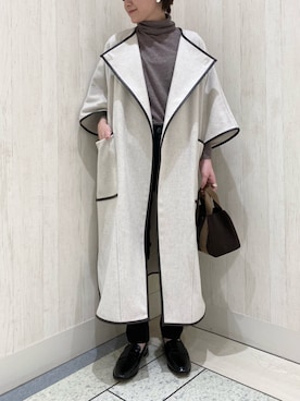 「RIVE DROITE（リヴドロワ）の【NINA&JULES(ニナ・エ・ジュール)】サークルクロスリング（リング）」を使った、TOMOさん（レディース・152cm）の秋コーディネート