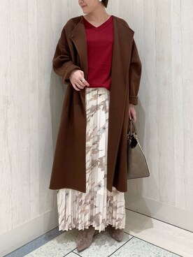 「RIVE DROITE（リヴドロワ）の【NINA&JULES(ニナ・エ・ジュール)】サークルクロスリング（リング）」を使った、TOMOさん（レディース・152cm）の秋コーディネート