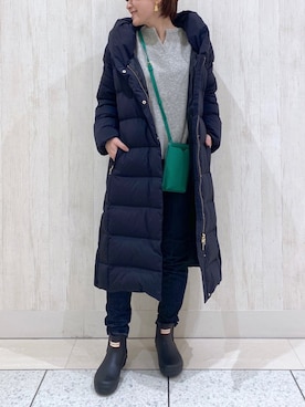 「RIVE DROITE（リヴドロワ）のニュアンスモチーフイヤリング（イヤリング）」を使った、TOMOさん（レディース・152cm）の冬コーディネート