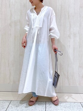 「RIVE DROITE（リヴドロワ）のアイテム（バレエシューズ）」を使った、TOMOさん（レディース・152cm）の冬コーディネート